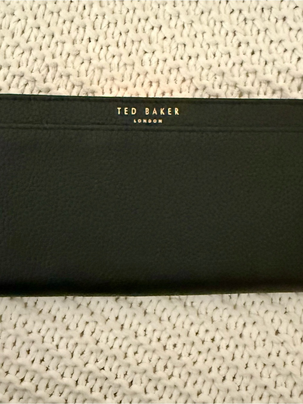 NEW!! Women’s Ted Baker Black Leather Wallet with Rose Gold Logo/ Detail